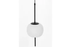 Lampada a sospensione moderna a sfera bianca e asta in metallo nero ALPINA D20