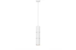 LAMPADA A SOSPENSIONE MODERNA A TUBO BIANCO E CROMO ASTI W1