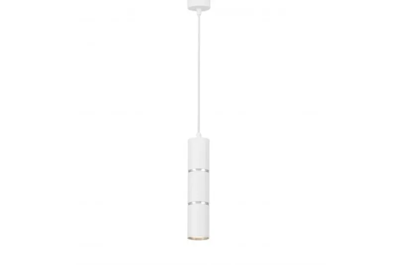 LAMPADA A SOSPENSIONE MODERNA A TUBO BIANCO E CROMO ASTI W1