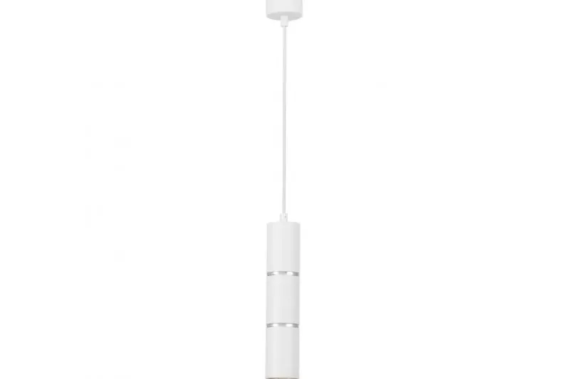 LAMPADA A SOSPENSIONE MODERNA A TUBO BIANCO E CROMO ASTI W1