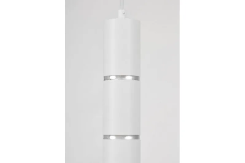 LAMPADA A SOSPENSIONE MODERNA A TUBO BIANCO E CROMO ASTI W1