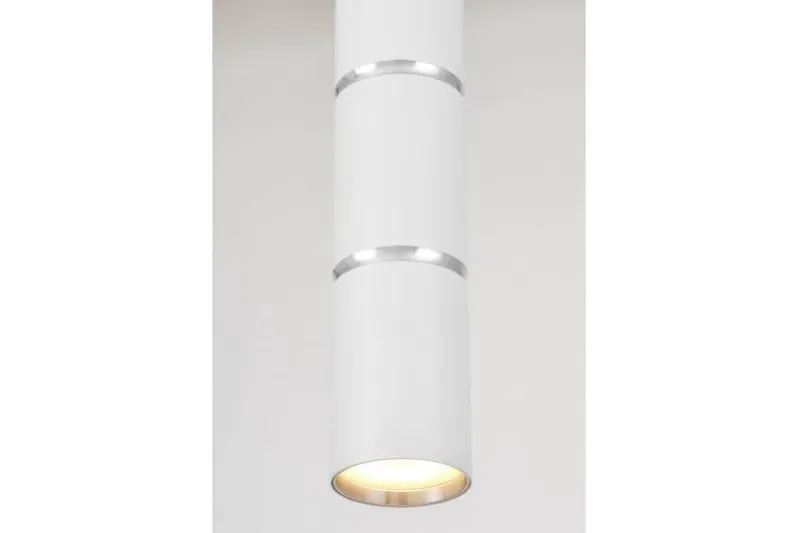 LAMPADA A SOSPENSIONE MODERNA A TUBO BIANCO E CROMO ASTI W1