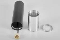 LAMPADA A SOSPENSIONE MODERNA A TUBO NERO E CROMO LINEO W1