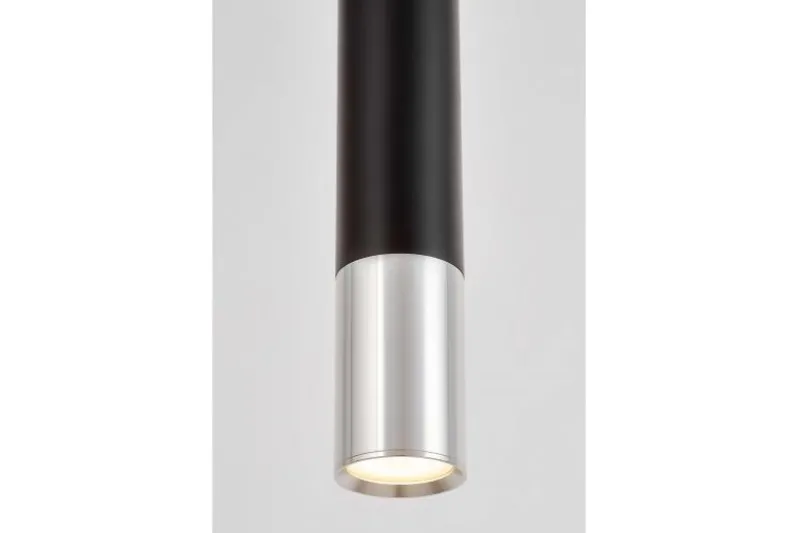 LAMPADA A SOSPENSIONE MODERNA A TUBO NERO E CROMO LINEO W1