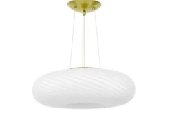 LAMPADA A SOSPENSIONE MODERNA BIANCO E ORO MONARTE D48