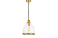Lampada a sospensione moderna con paralume bordato ottone DOLOMIA