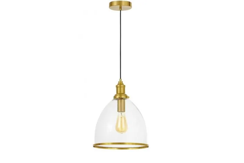 Lampada a sospensione moderna con paralume bordato ottone DOLOMIA