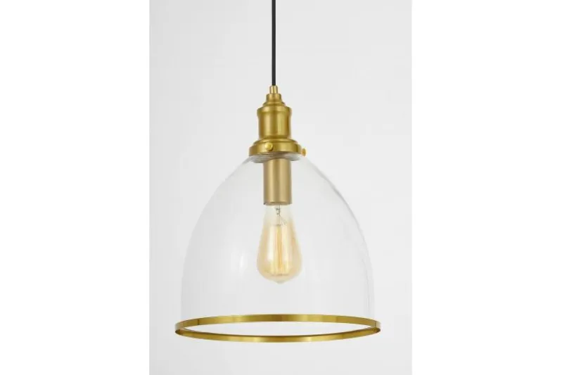 Lampada a sospensione moderna con paralume bordato ottone DOLOMIA