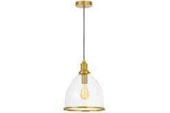 Lampada a sospensione moderna con paralume bordato ottone DOLOMIA