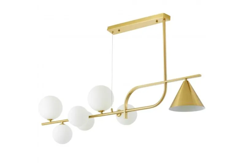 LAMPADA A SOSPENSIONE MODERNA IN OTTONE E BIANCO AMADEO W7