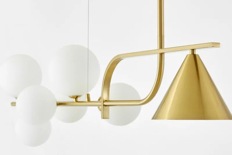 LAMPADA A SOSPENSIONE MODERNA IN OTTONE E BIANCO AMADEO W7