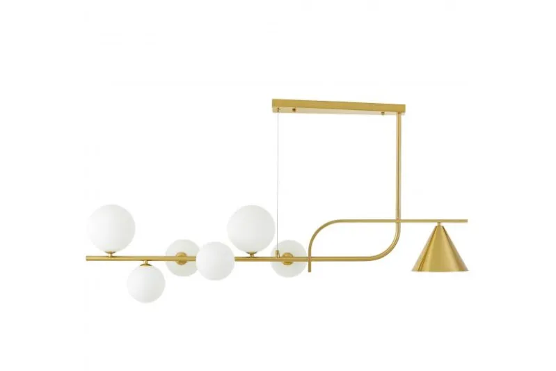 LAMPADA A SOSPENSIONE MODERNA IN OTTONE E BIANCO AMADEO W7