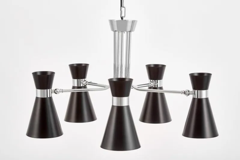 LAMPADA A SOSPENSIONE MODERNA NERA E CROMO SENA W5