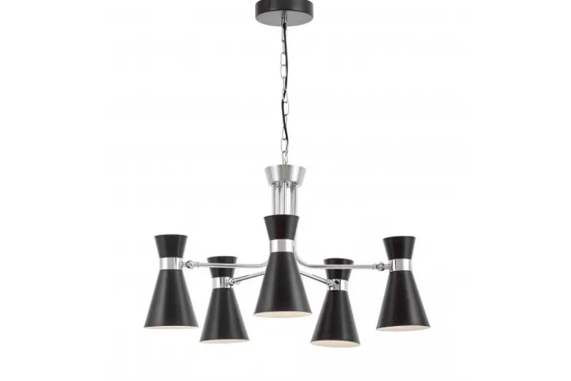 LAMPADA A SOSPENSIONE MODERNA NERA E CROMO SENA W5