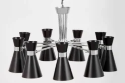 LAMPADA A SOSPENSIONE MODERNA NERA E CROMO SENA W9