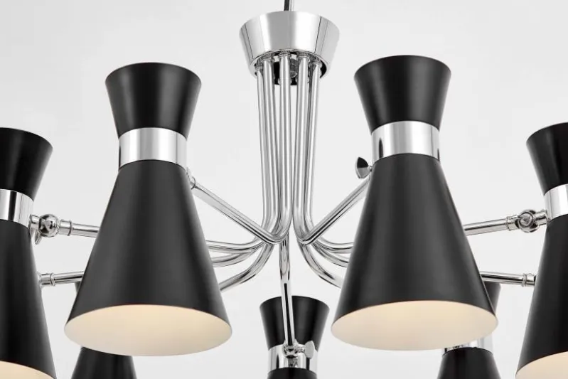 LAMPADA A SOSPENSIONE MODERNA NERA E CROMO SENA W9