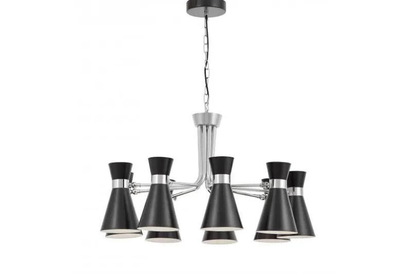 LAMPADA A SOSPENSIONE MODERNA NERA E CROMO SENA W9