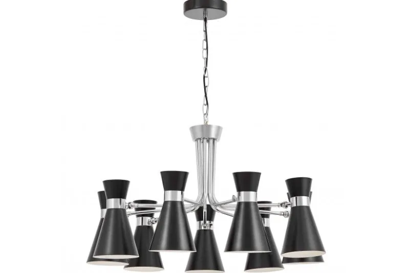 LAMPADA A SOSPENSIONE MODERNA NERA E CROMO SENA W9