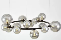 LAMPADA A SOSPENSIONE MODERNA NERA E FUME' MERIDO W15