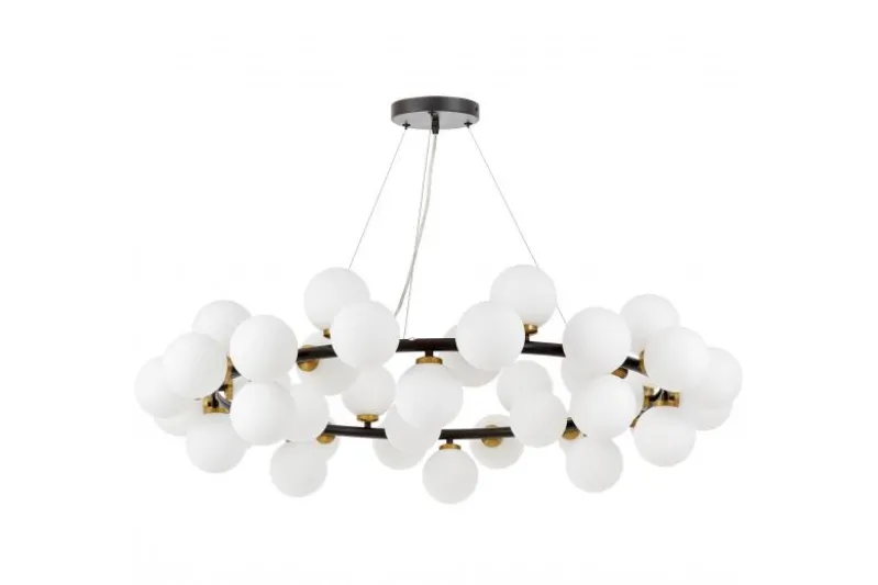 LAMPADA A SOSPENSIONE MODERNA NERA E OTTONE MARSIADA W40