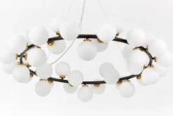 LAMPADA A SOSPENSIONE MODERNA NERA E OTTONE MARSIADA W40