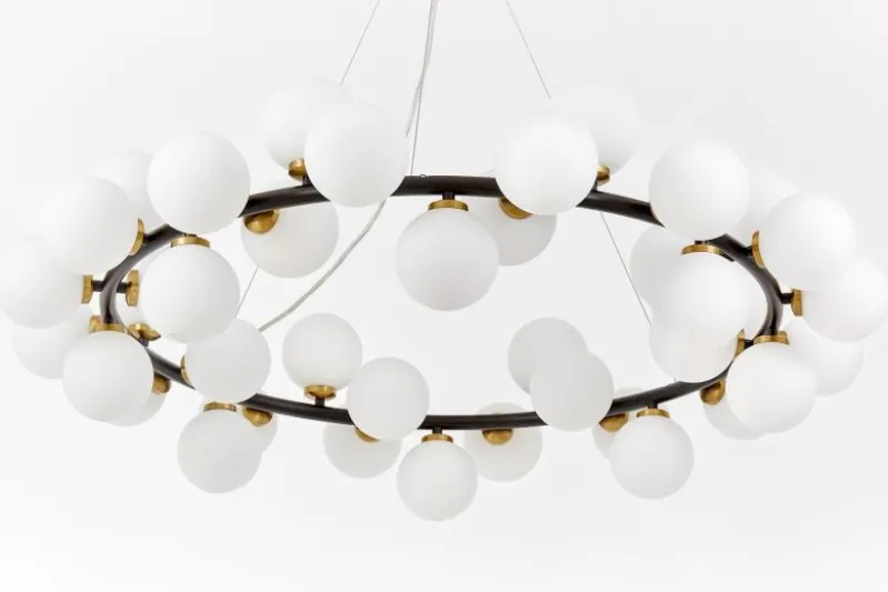 LAMPADA A SOSPENSIONE MODERNA NERA E OTTONE MARSIADA W40