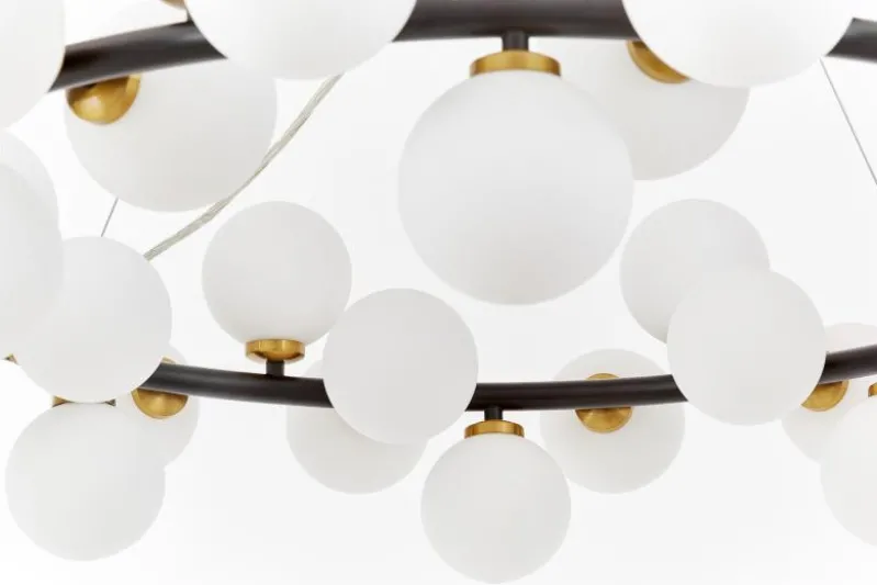 LAMPADA A SOSPENSIONE MODERNA NERA E OTTONE MARSIADA W40