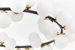 LAMPADA A SOSPENSIONE MODERNA NERA E OTTONE MARSIADA W40