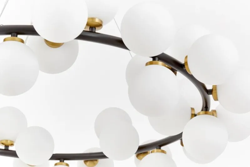 LAMPADA A SOSPENSIONE MODERNA NERA E OTTONE MARSIADA W40