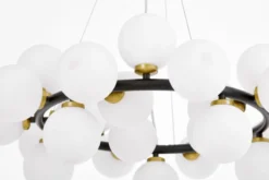 LAMPADA A SOSPENSIONE MODERNA NERA E OTTONE MARSIADA W25