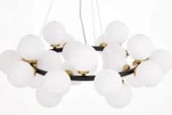 LAMPADA A SOSPENSIONE MODERNA NERA E OTTONE MARSIADA W25
