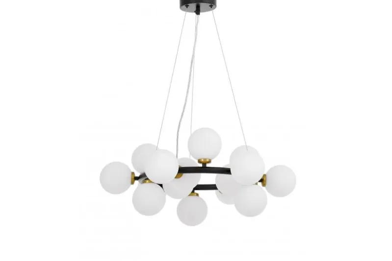 LAMPADA A SOSPENSIONE MODERNA NERA E OTTONE MARSIADA W15