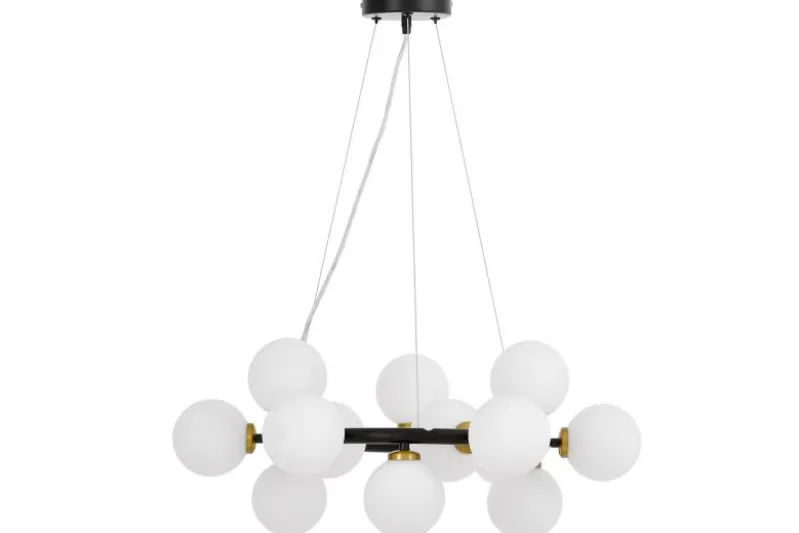 LAMPADA A SOSPENSIONE MODERNA NERA E OTTONE MARSIADA W15