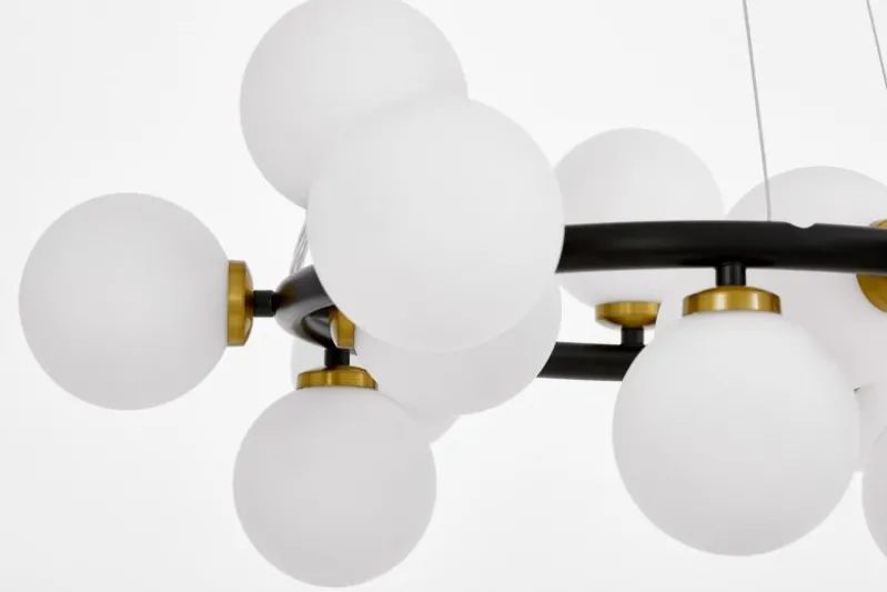 LAMPADA A SOSPENSIONE MODERNA NERA E OTTONE MARSIADA W15