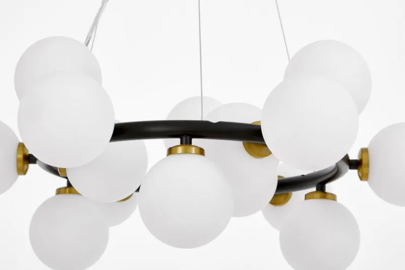 LAMPADA A SOSPENSIONE MODERNA NERA E OTTONE MARSIADA W15