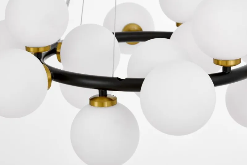LAMPADA A SOSPENSIONE MODERNA NERA E OTTONE MARSIADA W15