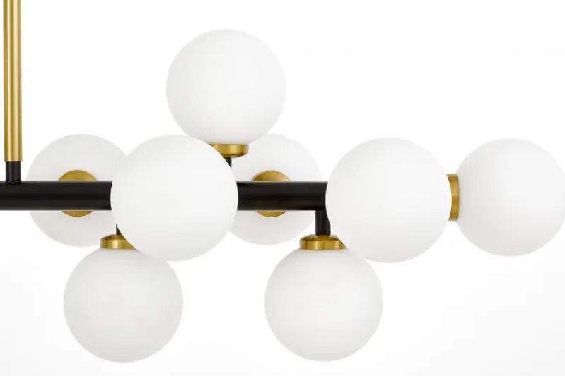 LAMPADA A SOSPENSIONE MODERNA NERA E OTTONE PETRICA W16