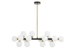 LAMPADA A SOSPENSIONE MODERNA NERA E OTTONE PETRICA W16
