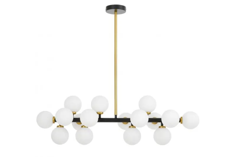 LAMPADA A SOSPENSIONE MODERNA NERA E OTTONE PETRICA W16