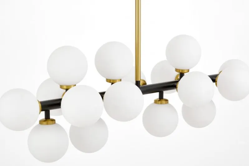 LAMPADA A SOSPENSIONE MODERNA NERA E OTTONE PETRICA W16