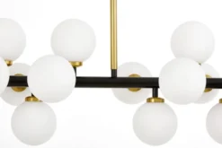 LAMPADA A SOSPENSIONE MODERNA NERA E OTTONE PETRICA W16