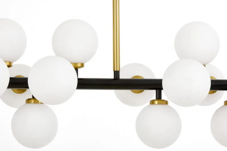 LAMPADA A SOSPENSIONE MODERNA NERA E OTTONE PETRICA W16