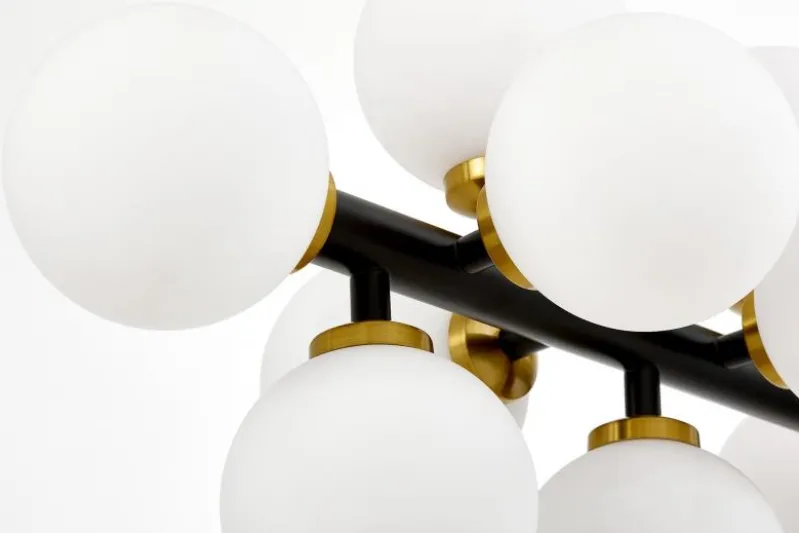 LAMPADA A SOSPENSIONE MODERNA NERA E OTTONE PETRICA W16