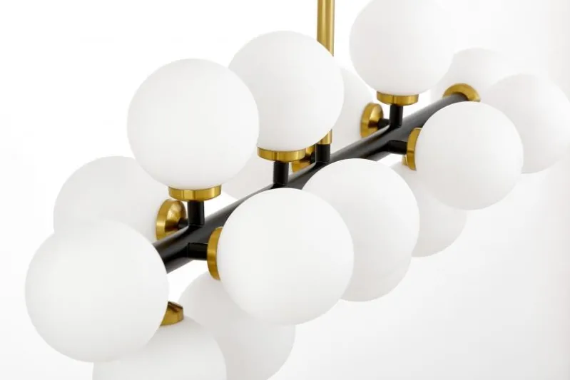 LAMPADA A SOSPENSIONE MODERNA NERA E OTTONE PETRICA W16
