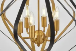 LAMPADA A SOSPENSIONE MODERNA NERA E OTTONE ZEWA W6