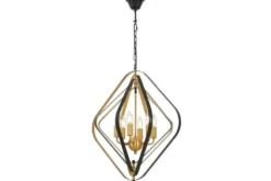 LAMPADA A SOSPENSIONE MODERNA NERA E OTTONE ZEWA W6