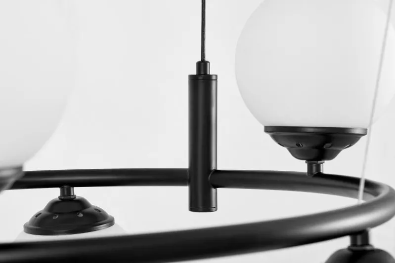LAMPADA A SOSPENSIONE MODERNA NERA FINO RING W6