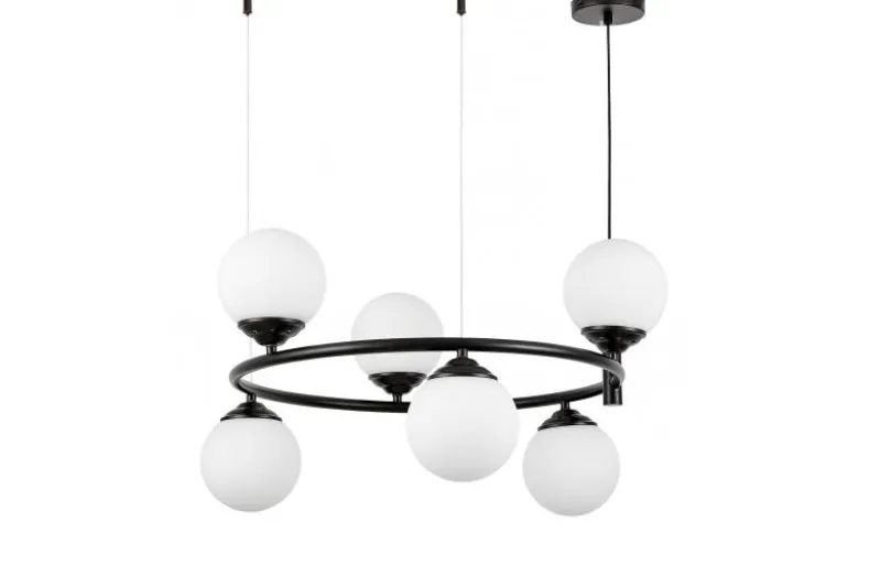 LAMPADA A SOSPENSIONE MODERNA NERA FINO RING W6