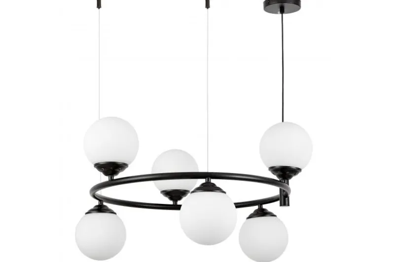 LAMPADA A SOSPENSIONE MODERNA NERA FINO RING W6