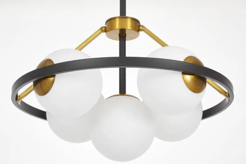 LAMPADA A SOSPENSIONE MODERNA NERO E ORO DONZANO W5